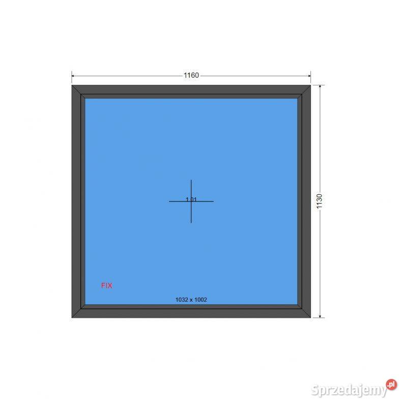 Okno PCV FIX 1160 x 1130 116 x 113 ANTRACYT