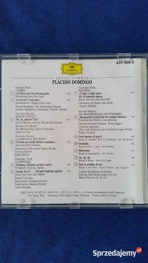 Placido Domingo Grosse Stimmen Deutsche sprzedam