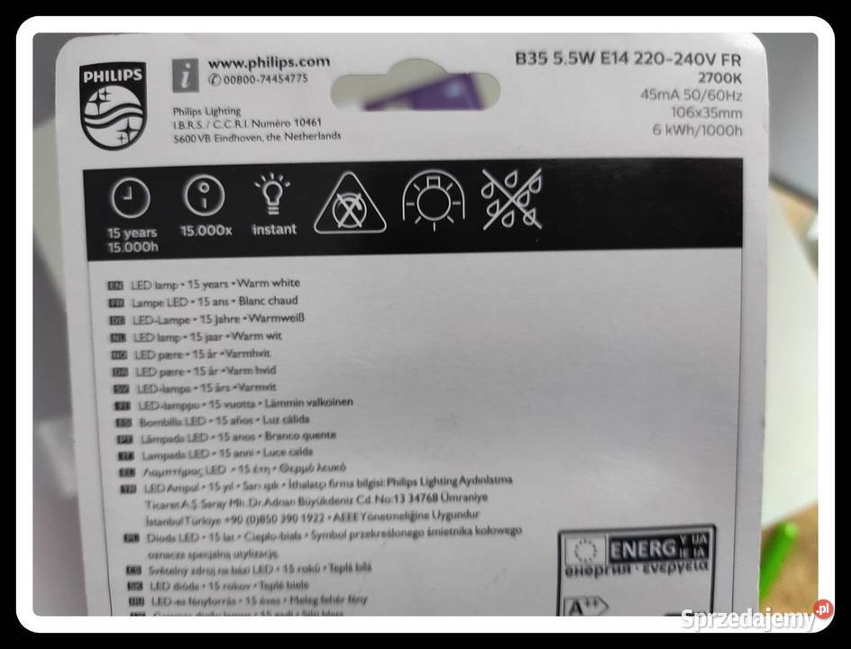 PHILIPS NOWE w blistrach ŻARÓWKI E14 9 sztuk 55W Płock