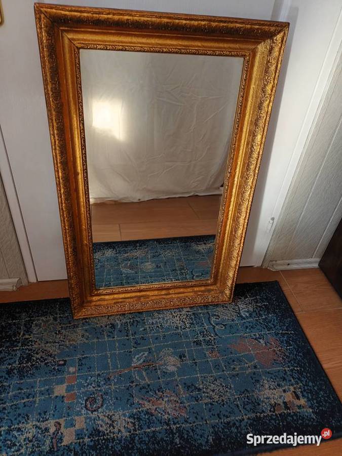 Piękne duże lustro w złotej ramie Aleksandrów Łódzki