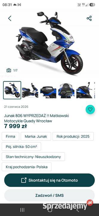 Neco GPX 50 2T gpx50 Junak 806 Longija Formula skuter wielkopolskie Ostrów Wielkopolski