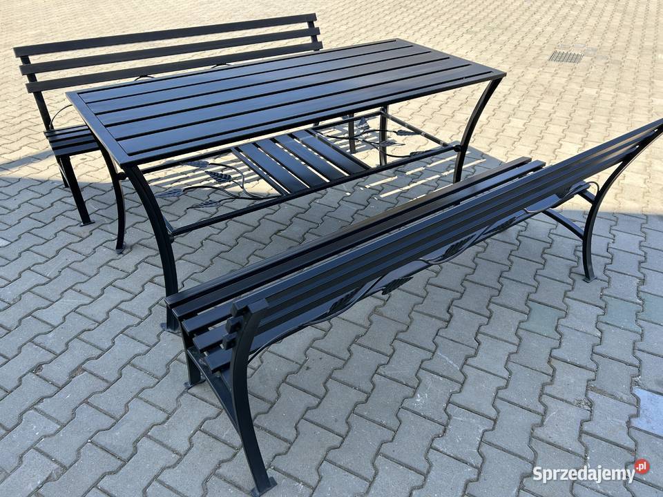 Stół 2 Ławki metalowe Laskowa