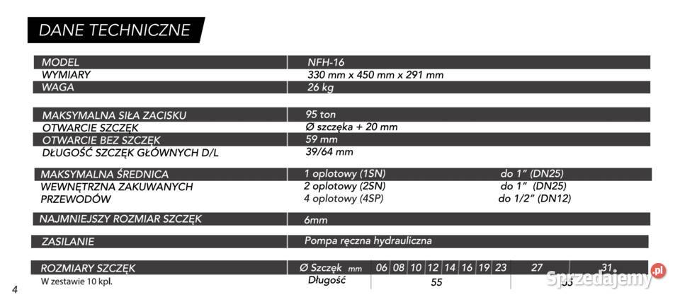 Zakuwarka Mobilna Hydflex NFH16 10 kpl szczęk Warszawa