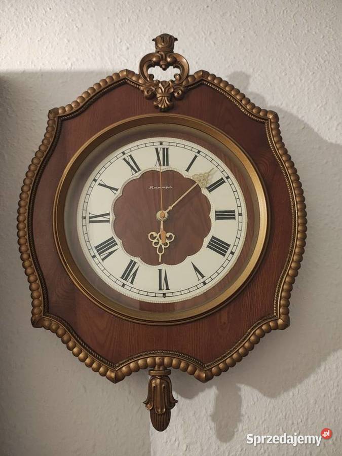Zegar wiszący brązowy Zegary Rybnik
