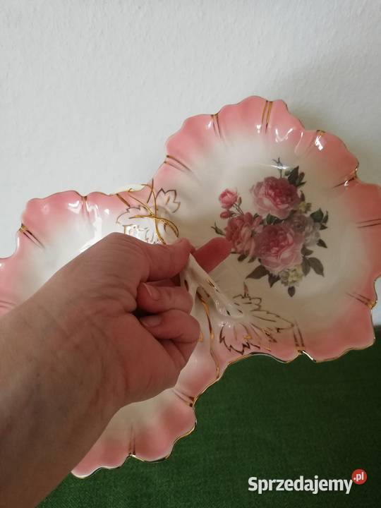 Stulistna róza na porcelanie małopolskie Gorlice