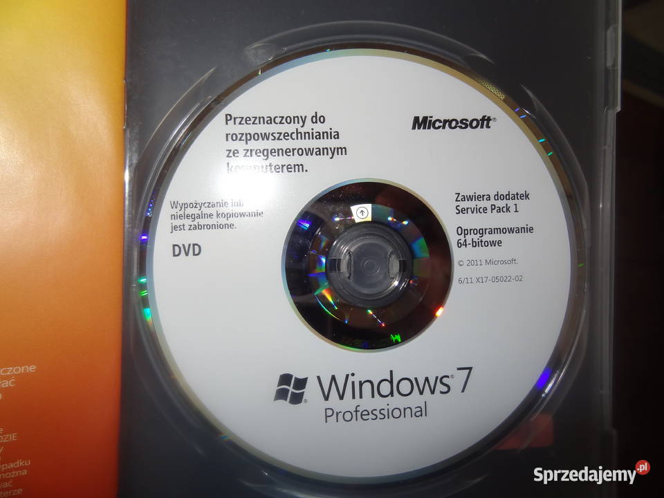 ORYGINALNA PŁYTA INSTALACYJNA WINDOWS 7 PROF 64 Poznań