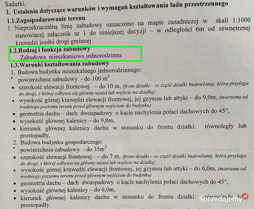 Działka budowlana WZ wszystkie media Sadurki