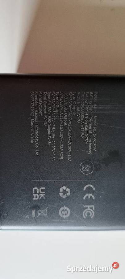 powerbank Baseus 30W 30000mAh mazowieckie Warszawa