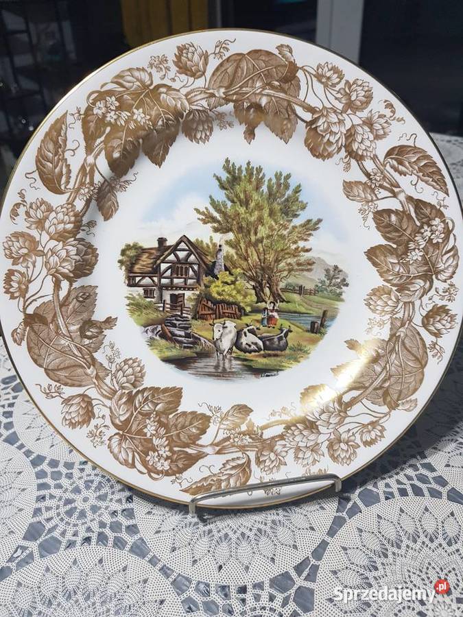 Talerz ozdobny ANGIELSKI wiejskie siedlisko Wola Podłężna