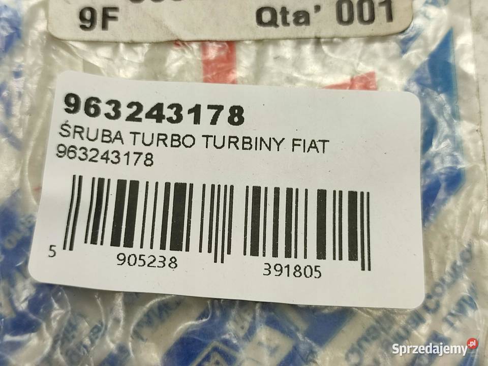 ŚRUBA TURBINY FIAT SCUDO 2007 9632431780 osobowe