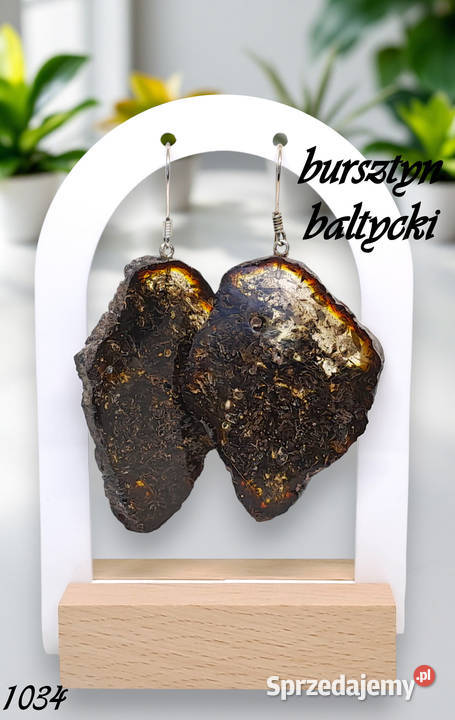 Kolczyki z BURSZTYNU bursztyn plaster cytryna z Warszawa
