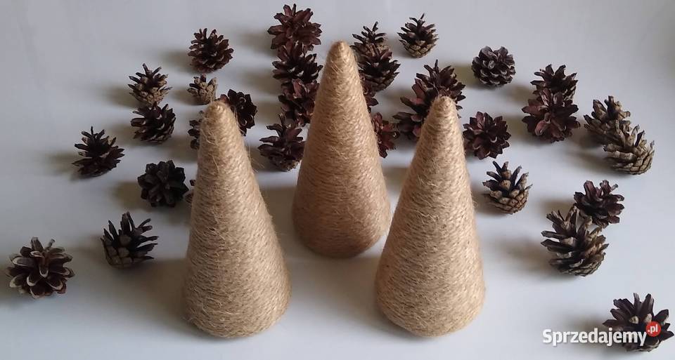 Stożek Styropianowy Ozdoba Juta Handmade 3 pomorskie Gdańsk