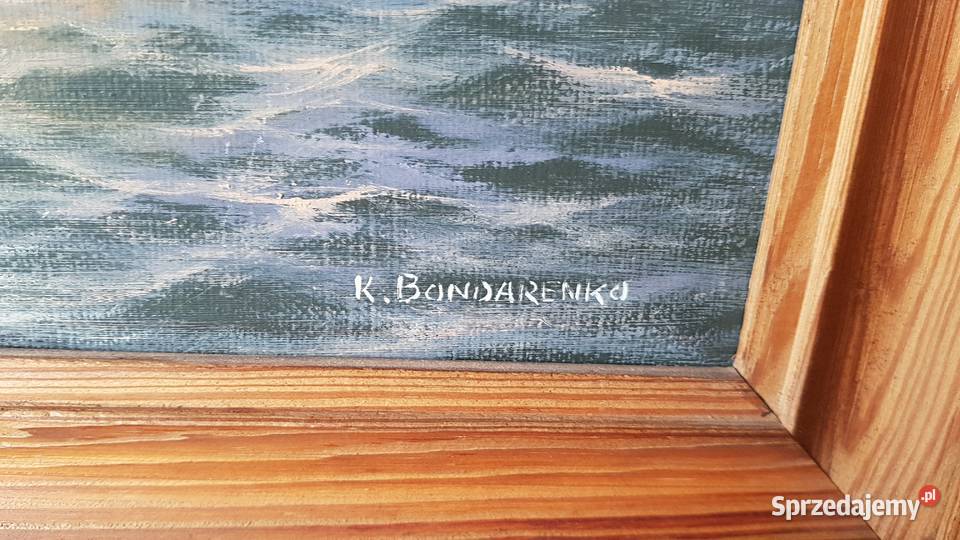 Obraz olejny Morze autor polski malarz Karol Dąbrowa Górnicza