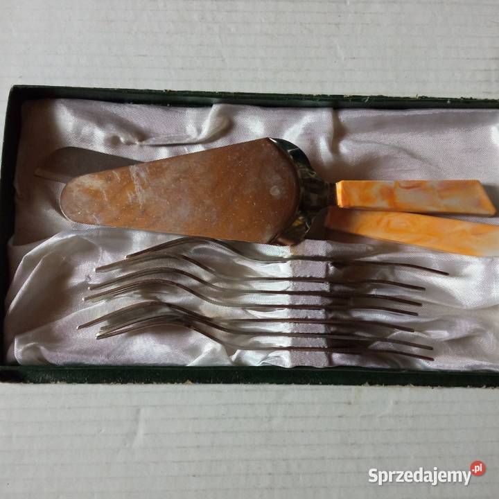 Komplet do ciasta 6 widelczyków łopatka nozyk śląskie Gliwice