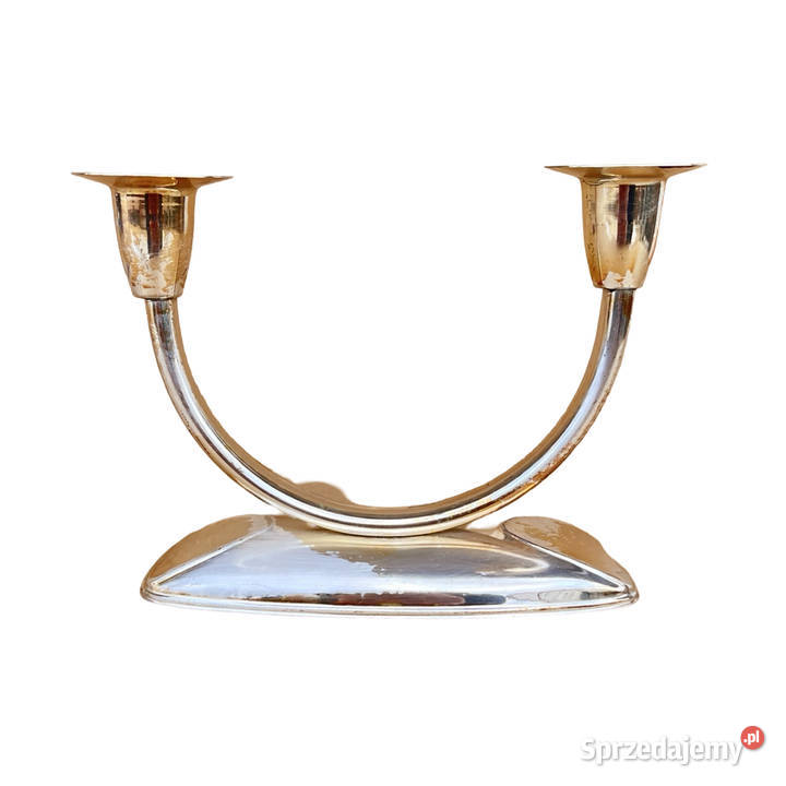 Dwuramienny świecznik platerowany posrebrzany mazowieckie Warszawa