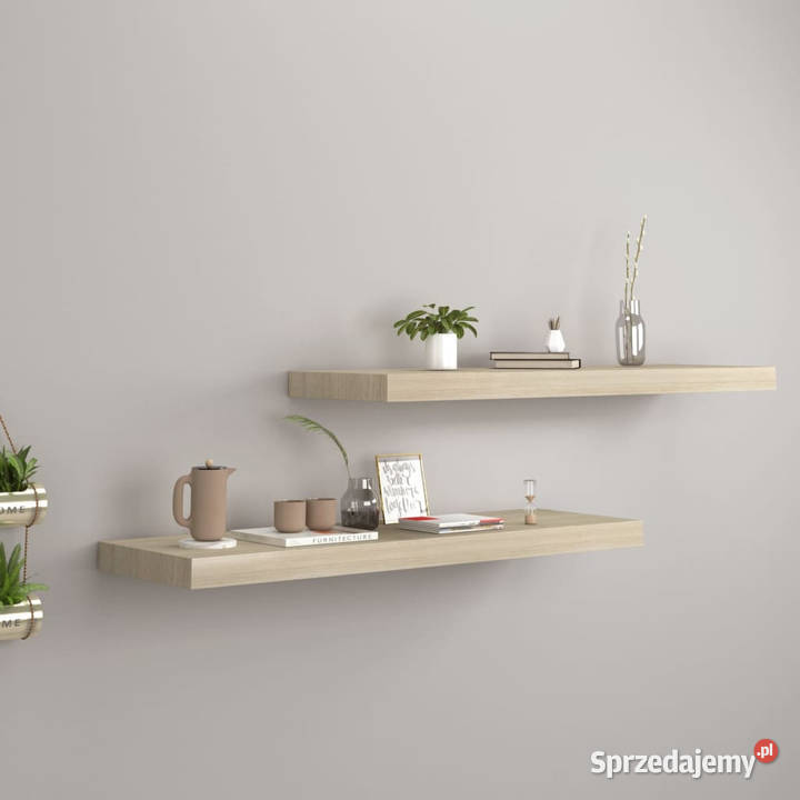 Półki ścienne 2 kolor dębowy 80 x 235 x 38 MDF Półki mazowieckie Warszawa