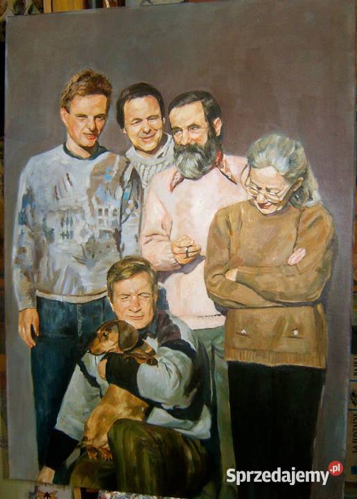 Portret rodzinny olej na płótnie Toruń