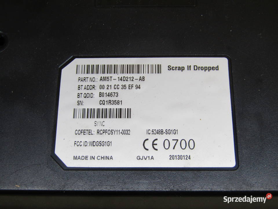 MODUŁ BLUETOOTH FORD C II AM5T14D212AB łódzkie Mysłaków