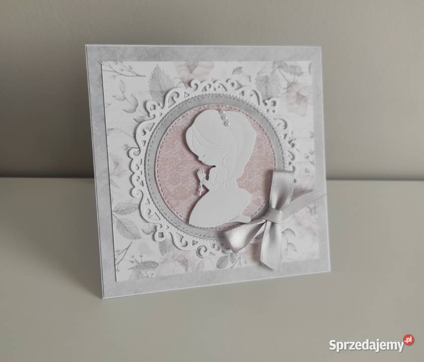 Kartka ręcznie robiona Komunia Święta handmade Rękodzieło
