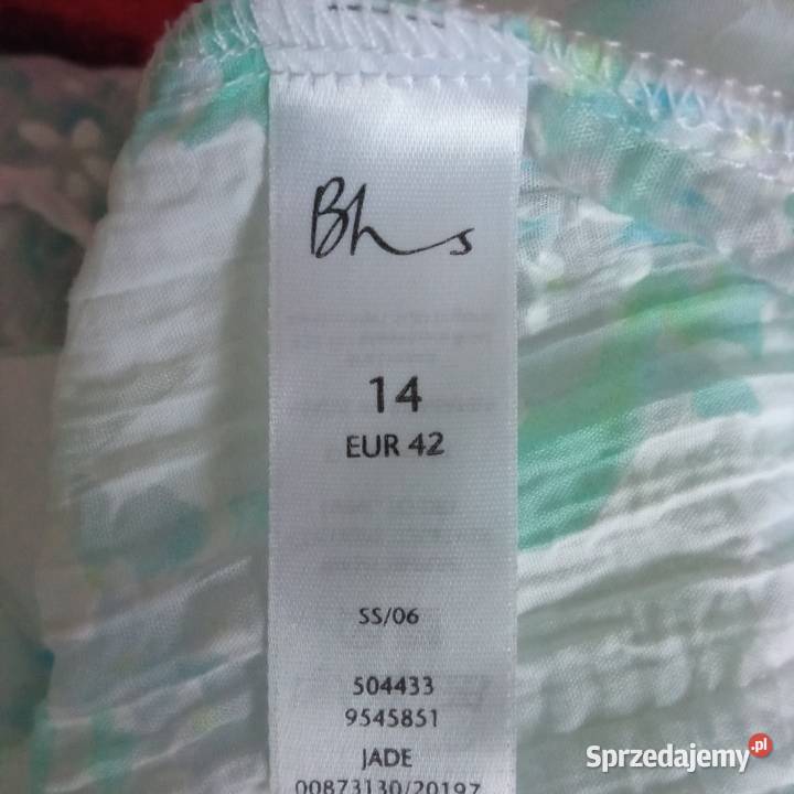 Bhs biała bluzka w kwiaty z krótkim rękawem r Rozmiar 38(M) Koszalin