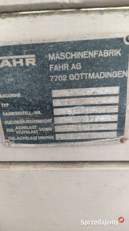 Przyczepa samozbierająca FAHR nieuszkodzony Podwilk