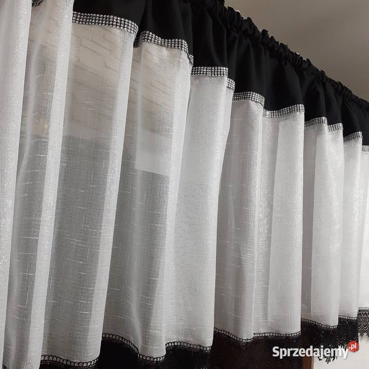 Firany szron z czarną gipiurą Mława