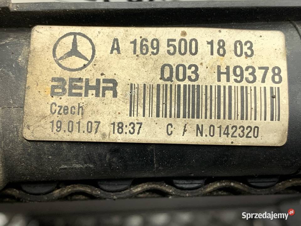 CHŁODNICA WODY MERCEDES W245 20 109 A1695001803