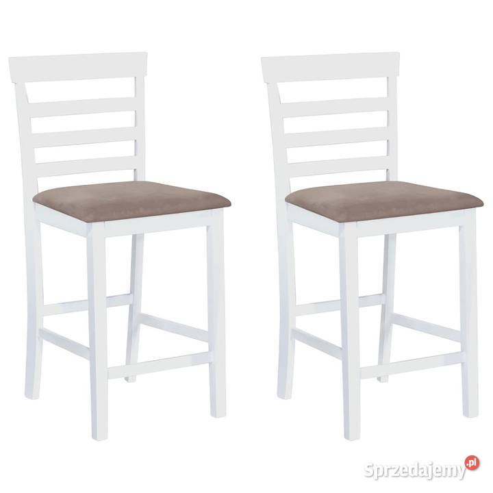vidaXL Krzesła barowe 2 białe tkanina SKU241702