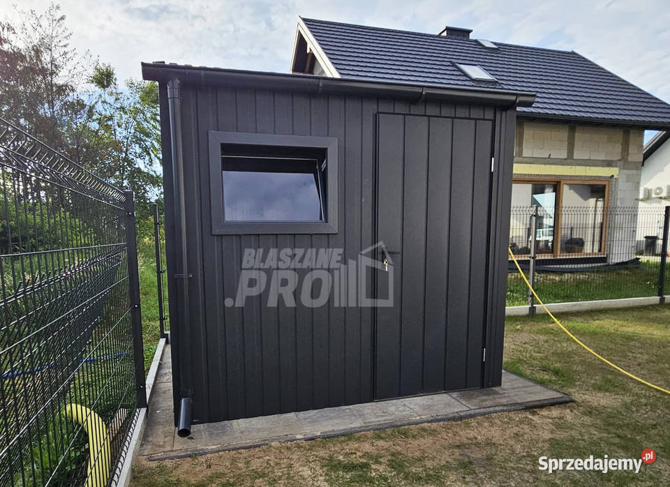 Domek ogrodowy 252 m drzwi okno antracyt GP738