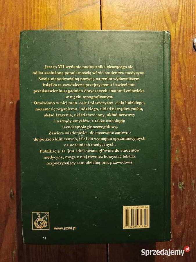 Anatomia człowieka pod redakcją Sokołowskiej Warszawa