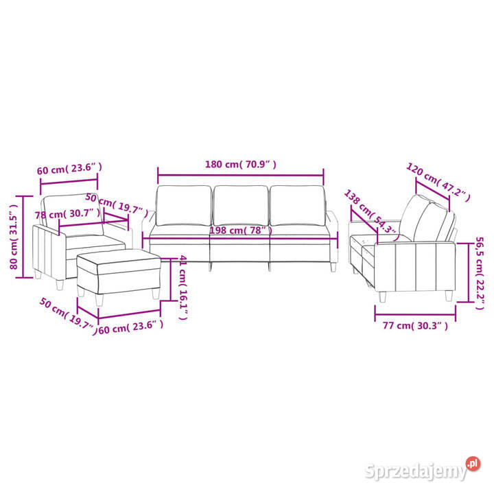 4osobowa sofa z poduszkami kremowa sztuczna Warszawa sprzedam