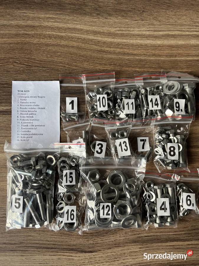 NOWY KOMPLET ŚRUB ŚRUBY NIERDZEWNE WSK 125 KOS Mocowania i uchwyty Bielsko-Biała
