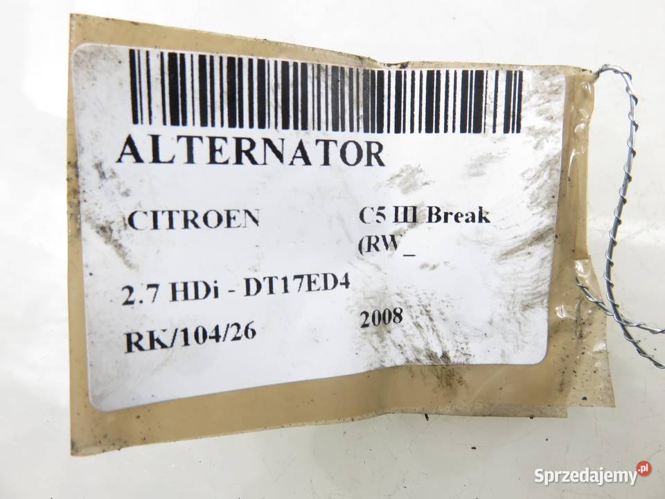 ALTERNATOR CITROEN C5 III Break RW 27 HDi UHZ osobowe