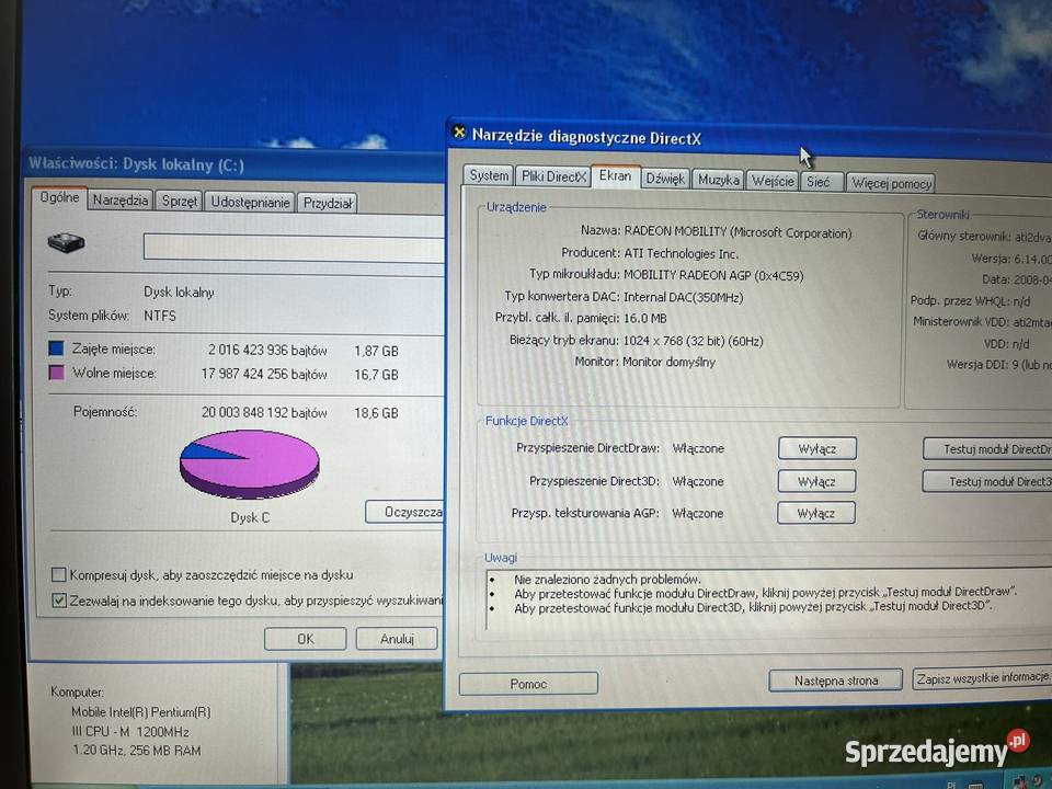 Zabytkowy laptop DELL PP01L C510C610 Intel Pentium III, II, Pro małopolskie Brzana