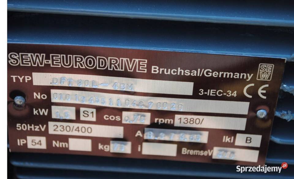 Motoreduktor 15kw z regulacją 69288obrmin SEW Kargowa