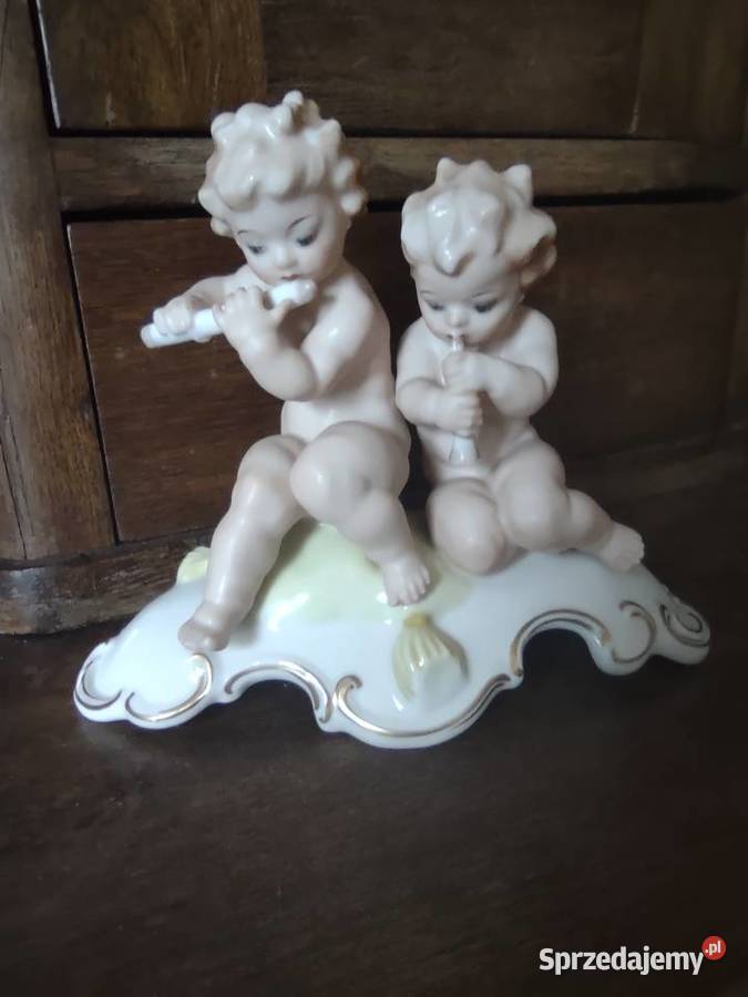 Stara porcelana muzykanci putto amorki Poznań
