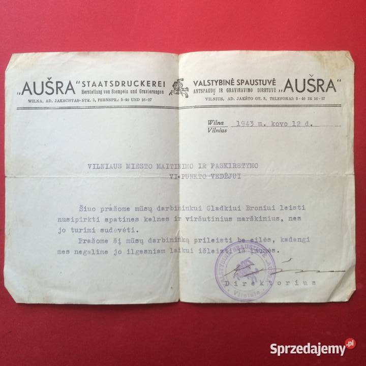 1343 Dokument Litewski Gładki Szczecin