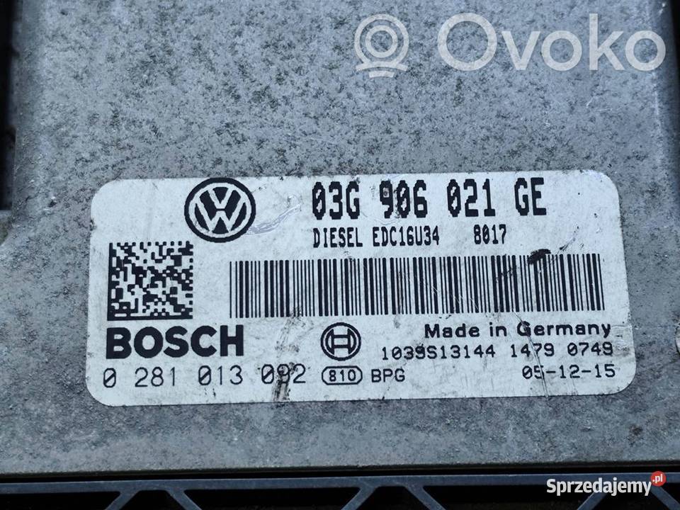VW Golf Plus 5 20TDI STEROWNIK KOMPUTER SILNIKA