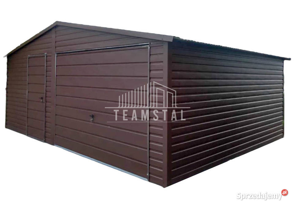 GARAŻ BLASZANY 6m x 6m Brama uchylna drzwi TS486 Olsztyn