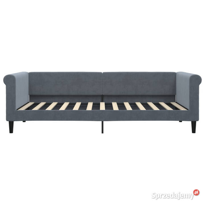 Sofa rozsuwana z szufladami ciemnoszara aksamit Warszawa