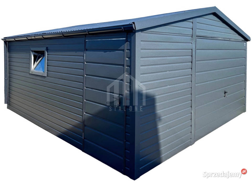 Garaż blaszany 45x4m brama uchylna drzwi okno Wągrowiec