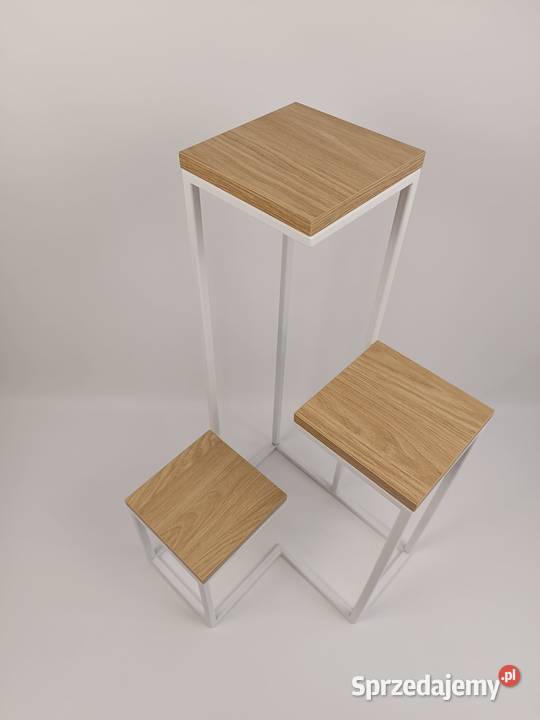 Kwietnik Stojący Potrójny Metalowy Loft Białystok