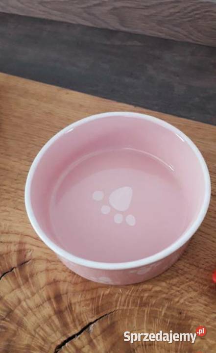 Miska ceramiczna kota psa pudrowy róż Wersja