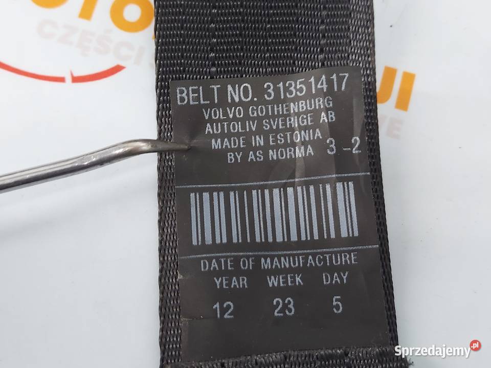 VOLVO C30 12r pas bezpieczeństwa lewy przód Kielce