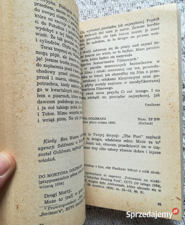 Listy William Faulkner sprzedam