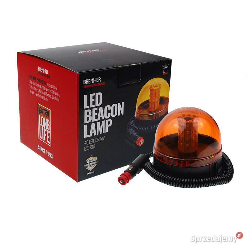 LAMPA OSTRZEGAWCZA KOGUT MAGNES 3 OTWORY 40 LED
