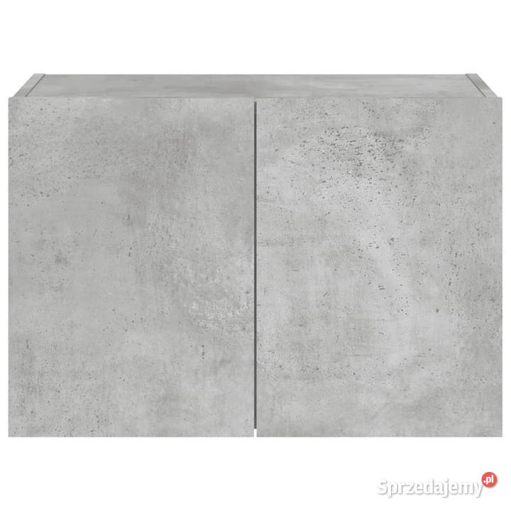 Ścienna szafka TV z LED szarość betonu 60x35x41 Warszawa
