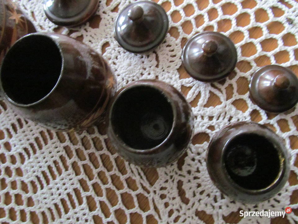 Naczynia dekoracyjne drewniane zestaw 5 Lublin