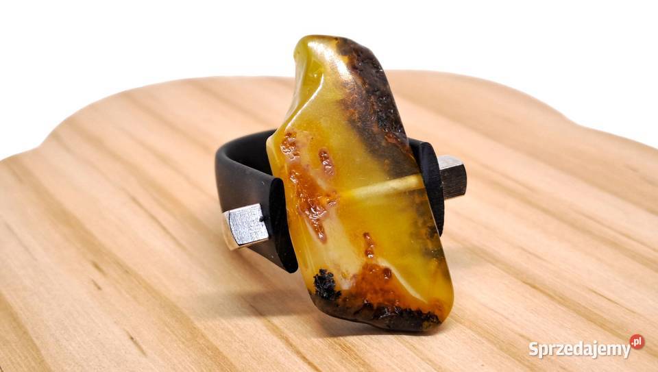 Pierścionek z bursztynu BURSZTYN polerowany sprzedam