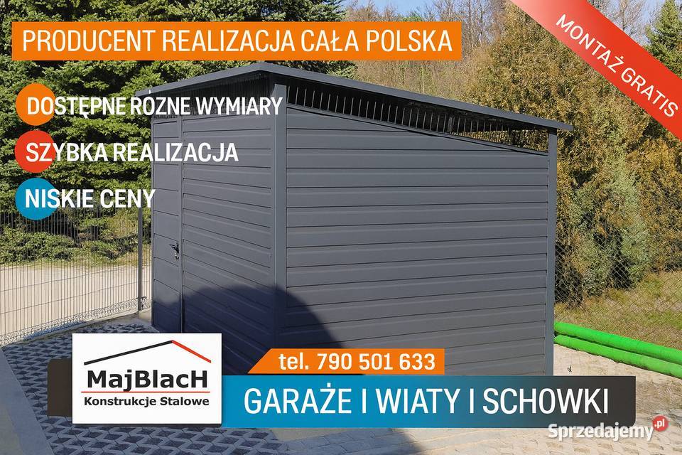 ŚMIETNIK BLASZANY GRAFITOWY Wiata Śmietnikowa dolnośląskie Kłodzko